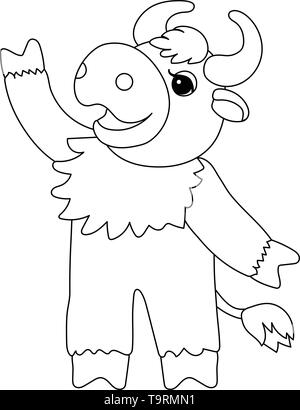 Vektorlinie cartoon Tier clip art Stier, Ochse, Taurus Stock Vektor