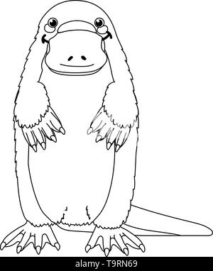 Vektorlinie cartoon Tier clip art cute platypus Stock Vektor