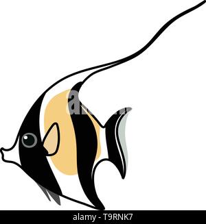 Vektor scandi Cartoon animal Clipart maurischen Idol Fisch Stock Vektor