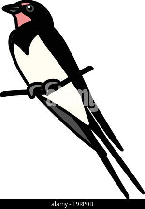 Vektor scandi Cartoon animal Clipart Vogel schlucken Stock Vektor