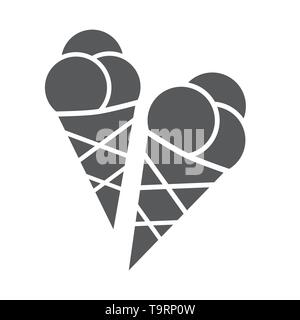 Eis in der Waffel Kegel-Vector Illustration Symbol Stock Vektor