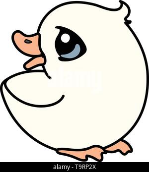 Vektor scandi Cartoon animal Clipart Ducky Duck Stock Vektor