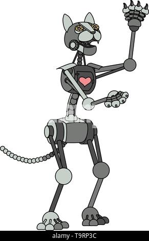 Vektor scandi cartoon Tier clip art Roboter cat Stock Vektor