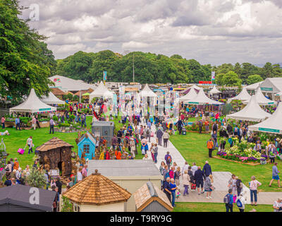 Luftbild vom RHS Tatton Park im Garten arbeiten zeigen, die jährlich in Cheshire, Großbritannien. Stockfoto