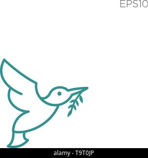 Kolibri logo line Natur Vektor icon Abbildung Element isoliert Stock Vektor
