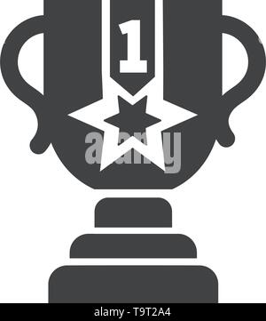 Der Vector champion Cup Trophäe icon-Vektor Zeichen Stock Vektor