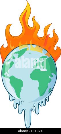 Masse am Feuer Planet ist Burning disaster Warnung. Vector Illustration Stock Vektor