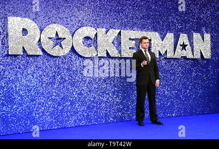 Taron Egerton Teilnahme an der Rocketman UK Premiere, im Odeon Luxe, Leicester Square, London. Stockfoto