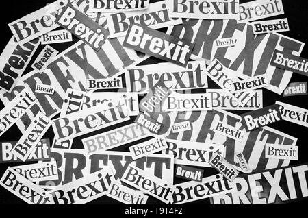 Das Wort Brexit in Zeitung Art Stockfoto