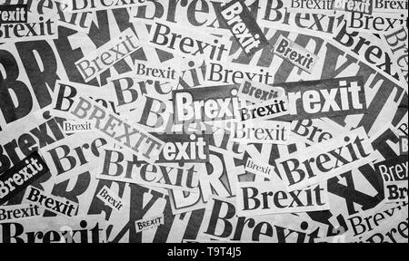 Das Wort Brexit in Zeitung Art Stockfoto