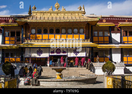 Den Norbulingka Palast wurde der Sommerpalast des Dalai Lama von 1755 bis 1959. Es ist Teil des historischen Ensembles der Potala Palast, Stockfoto