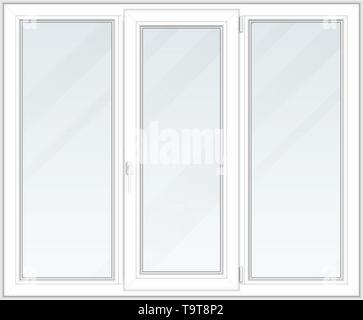 Drei Abschnitt Fenster. Stock Vektor