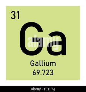 Abbildung: Gallium chemisches Element, Symbol Stock Vektor