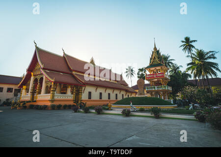 Tempel im buddhistischen Kloster in Vientiane, Laos. 17. Januar 2019 Stockfoto