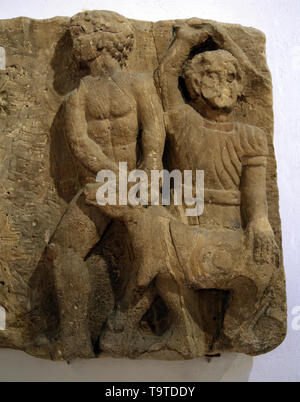 Opfer Szene. Iberian-Turdetania. Estepa, Spanien. Vorrömischen Völkern. Das archäologische Museum von Sevilla. Spanien. Stockfoto