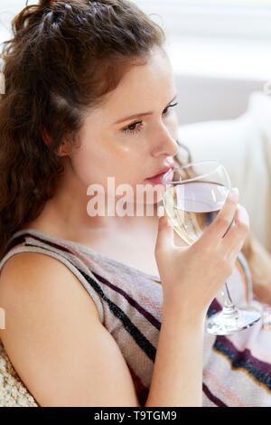 Frau Glas Wein Stockfoto