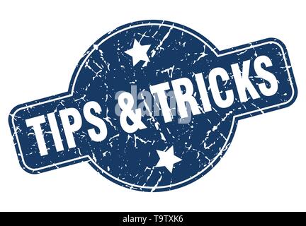 Tipps & Tricks vintage runden Stempel isoliert Stock Vektor