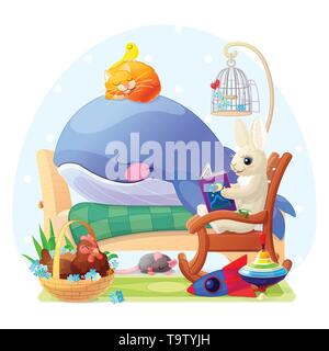 Vektor Baumschule Wand Kunst für Kinder cute Abbildung Stock Vektor