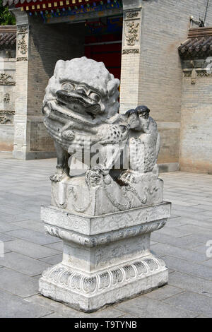 Steinernen Löwen, Daci'en Tempel komplex, Dàcí'ēn Sì, Xi'an, Hszian, China, Asien, UNESCO Weltkulturerbe Stockfoto