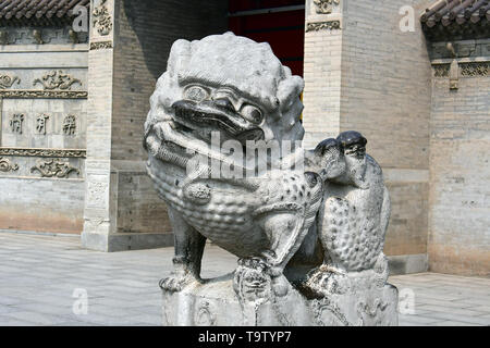 Steinernen Löwen, Daci'en Tempel komplex, Dàcí'ēn Sì, Xi'an, Hszian, China, Asien, UNESCO Weltkulturerbe Stockfoto