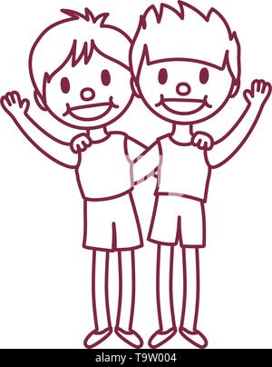 Vektor cute cartoon Kinder, Kind clip art Malbuch Seite Stock Vektor