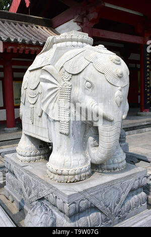 Elefantenstatue, Daci'en Tempel komplex, Dàcí'ēn Sì, Xi'an, Hszian, China, Asien, UNESCO Weltkulturerbe Stockfoto