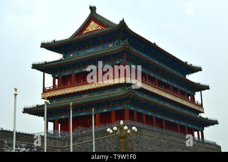 Zhengyangmen Torhaus auf dem Platz des Himmlischen Friedens, Tiān'ānmén Guǎngchǎng, Peking, Peking, China, Asien Stockfoto