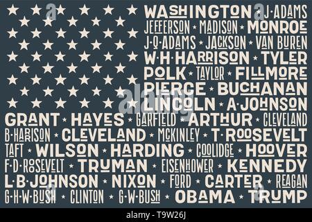 Flagge USA. Plakat der Vereinigten Staaten von Amerika Flagge Stock Vektor