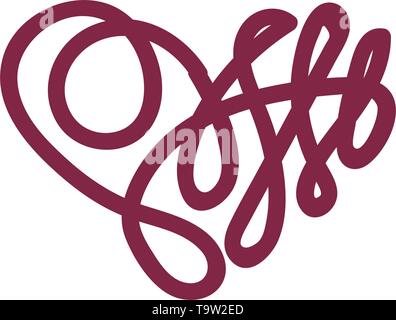 Vektor scribble Linie Herz Hand gezeichnete Kunst Stock Vektor