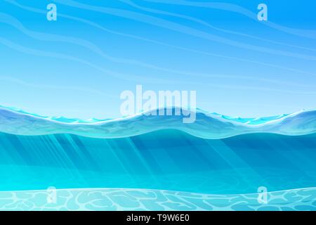 Vektor Sommer cartoon Meer, Meer, Unterwasser Marine Stock Vektor