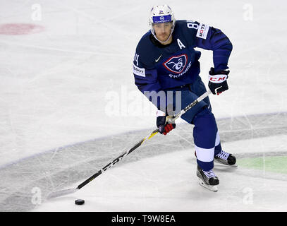 Kosice, Slowakei. 20 Mai, 2019. Eishockey: Wm, Frankreich - Großbritannien, Vorrunde, Gruppe A, 7.Spieltag in der Arena. Frankreich von Kevin Hecquefeuille in Aktion. Credit: Monika Skolimowska/dpa-Zentralbild/dpa/Alamy leben Nachrichten Stockfoto