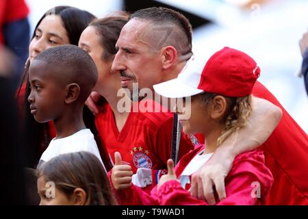 München, Deutschland. 18 Mai, 2019. firo: 18.05.2019, Fußball, 1.Bundesliga, Saison 2018/2019, FC Bayern München - Eintracht Frankfurt 5:1, Franck Ribery, Bayern München, München, München, FCB, Porträt, | Verwendung der weltweiten Kredit: dpa/Alamy leben Nachrichten Stockfoto