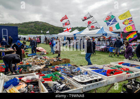 Llandudno, Großbritannien - 5. Mai 2019: Besucher der Llandudno Transport Festival 2019 genießen Sie die Displays und Exponate. Die Llantransfest ist in conjuncti gehalten Stockfoto