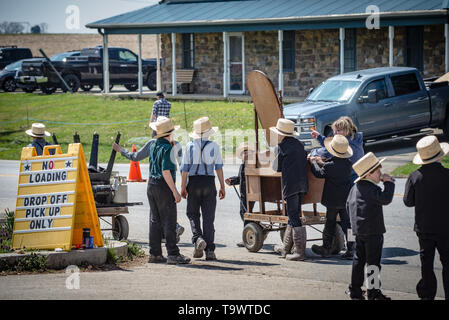 Jährliche Fire Company Auktion, Lancaster, PA. Die gemeinhin als Schlamm Vertrieb. Statt im Frühjahr. Stockfoto