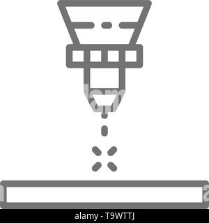 Laserschneidanlage, Lasergravur Symbol Leitung. Stock Vektor