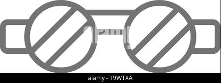 Schweißer-Schutzbrille, Schutzbrille Symbol Leitung. Stock Vektor