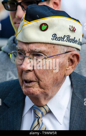 Weltkriegveteran und Pearl Harbor Überlebenden Stockfoto