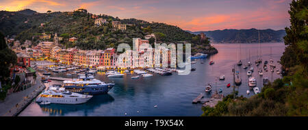 In Portofino, Golfo Paradiso, Provinz Genua, Riviera di Levante, Ligurien, Italien, Europa, Blick in Portofino, Genua, Riviera di Levan Suchen Stockfoto