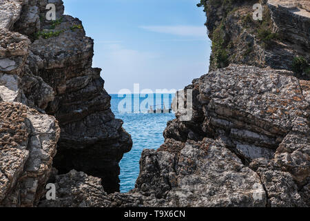 Schöne Adriaküste, Insel St. Nikolaus, Budva, Montenegro Stockfoto