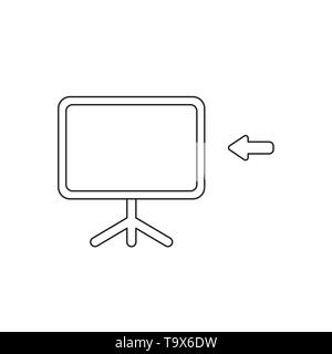 Vektor icon Konzeption der Präsentation Chart mit Pfeil. Schwarzen umrissen. Stock Vektor