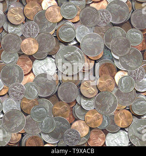 United States gemischt Münzen nahtlose Textur Fliese Stockfoto