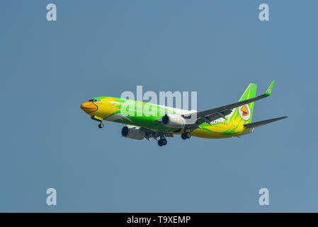 Saigon, Vietnam - Mar 18, 2019. HS-DBR Nok Air Boeing 737-800 Landung am Flughafen Tan Son Nhat (SGN). Stockfoto