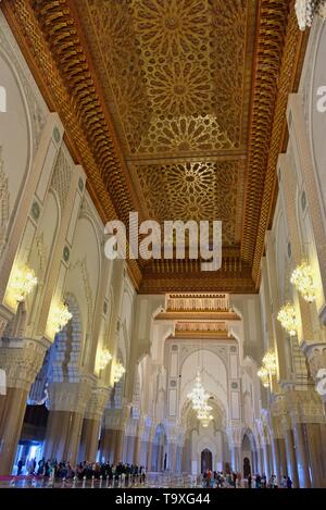 10. März 2019, Marokko, Casablanca: die Hassan-II.-Moschee oder Grande Mosqu?e ist eine Moschee Hassan II in Casablanca, Marokko. Sie ist die grösste Moschee in Af Stockfoto