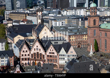 Die Ršmer, Rathaus der Stadt Frankfurt am Main, Wahrzeichen der Stadt, stufengiebel faade Stockfoto