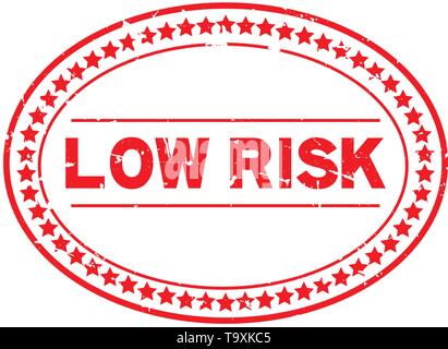 Grunge red hohes Risiko Wort oval Gummidichtung Stempel auf weißem Hintergrund Stock Vektor