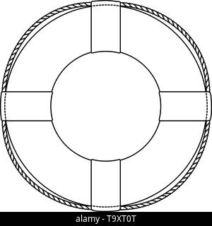 Vektor flache Kontur Rettungsring, leben Boje, Rettungsschwimmer, Meer Stock Vektor