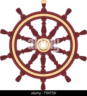 Vector boot Handrad, Schiff, Rad Helm. Meer, Ozean Symbol Stock Vektor