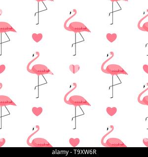 Bunte rosa Flamingo nahtlose Muster Hintergrund. Vector Illustration. EPS 10. Stock Vektor