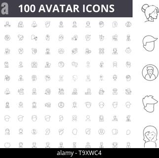 Avatare Zeile für Symbole, Zeichen, Vektor, Abbildung: Konzept Stock Vektor