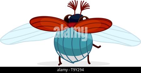 CartoonIllustration der lustige Käfer oder Maikäfer Insekt Stockfoto